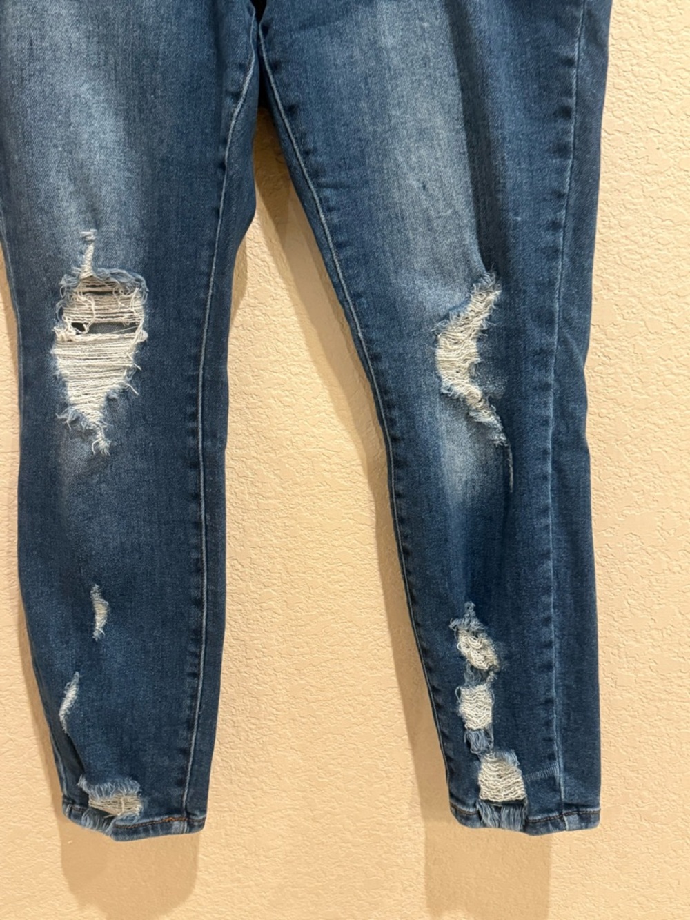 Wax Jean Size 14 High Rise Distressed Push Up Skinny Butt I Love You Jeans GUC - Picture 3 of 16
